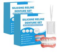 Silicone Reline Denture Set for Partial Dentures - Easy DIY Home Reliner Kit, Soft Comfort Fit for Adults (2 Set)