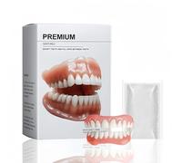 Silicone Reline Denture Set for Women,Silicone Denture Full Mouth for Men Women,Sili/cone Soft Den/tures Reline Kit Repair,Soft Sili/cone Re/line,False Teeth Set,Temporary Den/tures