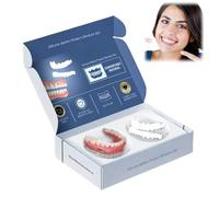 Silicone Reline Denture Set,Silicone Dentures Full Mouth,Denture Silicone Reline Kit,Denture Repair Kit,Dental Silicone,Snap on Denture Reliner Kit,Upper and Lower Denture Sets for Men and Women