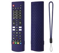 Silicone Remote Case Fit for LG AKB75375604 AKB75095302 AKB73715601 Shockproof Anti-Slip Protective Cover for LG AKB Series Smart TV Remote Control Cover with Anti-Lost Loop (Dark Blue)