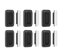 Silicone Remote Control Bracket Wall Mount Holder With Self Backing For Tv Controllers Keys And Small Gadgets White Color 6 Pack Set(black)