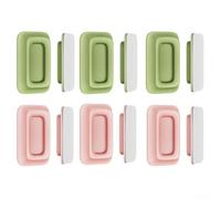 Silicone Remote Control Bracket Wall Mount Holder With Self Backing For Tv Controllers Keys And Small Gadgets White Color 6 Pack Set(pink + green)