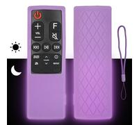 Silicone Remote Control Case Compatible with LG AKB75595331 AKB75595321 AKB75595401 AKB75595361 Soundbar Remote Shockproof Protective Shell Cover with a Lanyard (Fluorescent Purple)