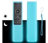 Silicone Remote Control Case Compatible with Samsung AH81-15047A AH81-15498A Soundbar Remote Shockproof Protective Shell Cover with a Lanyard (Fluorescent Blue)
