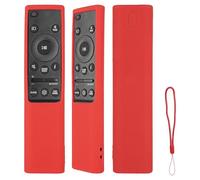 Silicone Remote Control Case Compatible with Samsung AH81-15047A AH81-15498A Soundbar Remote Shockproof Protective Shell Cover with a Lanyard (Red)