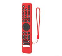 Silicone Remote Control Case for TCL RC716 RC833 - Shockproof Anti-Slip Cover with Lanyard - Soft Skin Sleeve for LED TV - Black(Red)