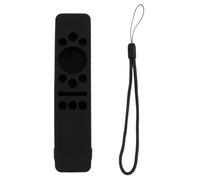 Silicone Remote Control Cover Protective Case for Smart TV Series Shockproof Anti Slip Washable Soft Skin Friendly Design with Rope and Precise Cutouts for Kids Pets Family Use (Black)