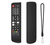 Silicone Remote Cover Anti-Slip Protective Controller Sleeve Skin Shockproof TV Remote Control Case with Lanyard for Smart TV Remote BN59-01315A 01315B (Black)