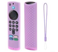 Silicone Remote Cover for Alexa Voice Remote 3rd Gen 2021 - Luminous Green Shockproof TV Remote Control Case Hand Strap Red(Luminous Purple)