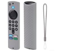 Silicone Remote Cover for Alexa Voice Remote 3rd Gen 2021 - Luminous Green Shockproof TV Remote Control Case Hand Strap Red(Gray)