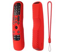 Silicone Remote Protective Case for LG TV Remote MR21GA MR21GN MR21GC MR22GA MR22GN MR22GC MR23GA MR23GN MR23GC TV Stick Anti-Slip Cover Sleeve Shockproof Protector with Lanyard (Red)
