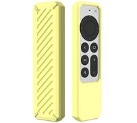 Silicone Remote Protective Soft Shell for Apple TV 4K Siri Remote (2021) - Anti-Slip Shockproof Cover with Full Button Access & Easy Installation (Yellow)