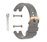 Silicone Replacement Band Strap Compatible With Garmin Lily with Tool Kit and Pins, White/Grey with Gold Buckle. (Grey Rose Gold)