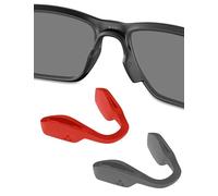 Silicone Replacement Nose Piece Nose Pads for Oakley Metalink OX8153/Coinflip OO4144/Hex Jector OX8032/Trajectory OX8171/Low Key OO9433/BXTR OO9280 Sunglasses - Gray + Red