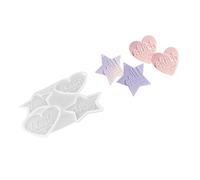 Silicone Resin Casting Mold for Christmas Ornaments, Four Cavity Star and Heart Pendant Form for Seasonal Decor Making and Plaster Projects Christmas Ornament Silicone Mold Holiday Resin Casting