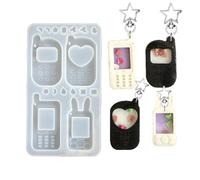 Silicone Resin Keychain Mold - Keychain Molds for Decorative Pendants | Epoxy Resin Casting DIY Craft Supplies, Keychain Accessories, Pendant, Key Ring