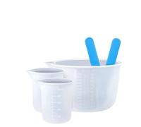 Silicone Resin Measuring Cups, 600ml, Epoxy Mixing Cups, Silicone | Reusable with Stir Sticks Pipettes and Gloves, Nonstick Pour Spout for Jewelry Mold Casting and Resin Craft Beginners