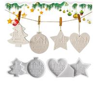 Silicone Resin Molds - Christmas Silicone Molds, Resin Concrete Casting Mold, Reusable for Plaster, Fondant, Clay, Concrete, Santa Claus, Christmas Tree,