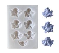 Silicone Resin Mould, 7 Cavities Angels for Casting Resin, Bulk Easy Removal Tools Crafts, Plaster Home Decoration Materials