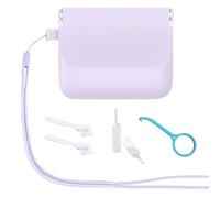 Silicone Retainer Case with Lanyard, Slim Partial Denture Case Container With Retainer Remover Tool, Chew & Brush Compatible With Invisalign, Mouth Guard, Orthodontic Aligner