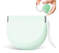 Silicone Retainer Denture Storage Case Holder, Portable Slim Dental Container Cleaning Box with Drain Holes and Leakproof for Aligners, Mouth Guards, Night Guards, Removable Dental Appliances (Green)