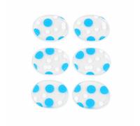 Silicone Reusable Drum Mute Pads, Blue and White Polka Dot, 6 pieces