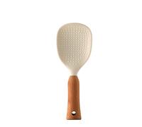 Silicone Rice Spoon with Beech Wood Handle, Elegant, Durable and Gentle for Your Rice Cooker