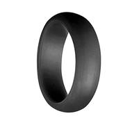 Silicone Ring 5.7mm Wide Ring Yoga Ring Sports Ring Pearl Bright Silicone Ring Series Jewelry Cute (Black, B5)