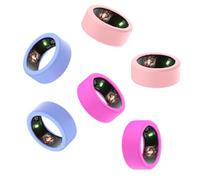 Silicone Ring Cover for Oura Ring Gen3, Protective Cover Compatible with Oura Ring Gen3 Size 6 7 8 9 10 11 12 13, Elastic Ring Case for Oura Ring Working Out(6 Pcs) (2X Pink+2X Blue+2X Rose Red)