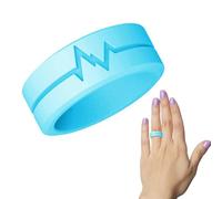 Silicone Ring - Flexible Ice Silk Material, Rubber Component, Heartbeat Wedding Band | Exquisite Soft Glowing Ring Couples Outdoor Survival Light Jewelry Gift