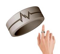 Silicone Ring - Flexible Ice Silk Material, Rubber Component, Heartbeat Wedding Band | Exquisite Soft Glowing Ring Couples Outdoor Survival Light Jewelry Gift