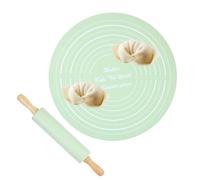 Silicone Rolling Pin and Baking Mat, Silicone Non-Stick Rollings Pins Combo, Kitchen Fondant Set, Rolling Pin and Large Baking Mat for Home, Cafe, Restaurant