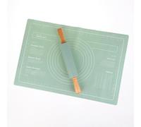 Silicone Rolling Pin Backing Mat Set, Dough Roller Baking Kit with Non Stick Pastry Sheet, Small Fondant Roller Square Kneading Mat for Bread Cookie Pie Pizza Sourdough Kitchen