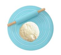Silicone Rolling Pin Kit - 33.6x33.6x4.2cm Non Stick Baking Mat, Dough Roller Tool, Food Grade Material, Easy Clean, Durable Design | Multi Purpose Baking Accessories Set for Pizza Pastry Bread