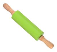 Silicone Rolling Pin, Length 31cm, Ergonomic Non-Stick Wooden Dough Roller, Green (Applications: For Baking & DIY Projects)