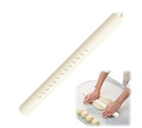 Silicone Rolling Pin, Non Stick Stainless Steel Inner Core Pasta Rolling Pin for Baking (Cream White)