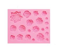 Silicone Rose Flower Fondant Mold 21 Cavity Roses Shape Cake Cupcake Top Decoration Mould for Chocolate Handmade Candy Making Pastry Candle DIY Dessert Tool