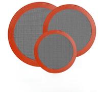 Silicone Round Baking Mats Pack of 3 with Perforated Design for Even Heating in Oven Air Fryer Microwave Non (3)