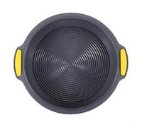 Silicone Round Cake Pans, 10 Inch Nonstick Bakeware for Layer Cakes, Pizza, and More Enjoy Easy Baking and Cleanup (Yellow)
