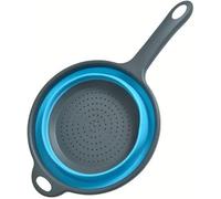 Silicone Round Food Strainer Foldable Fruit Vegetables Washing Bowl Drying Basket with Handle Drain Holes/Silicone Storage Organiser Drainer Basket - 1 Piece (Multi)