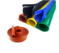 Silicone Rubber Buckle-On Cable Protection Sleeve For Overhead Lines, Insulated Wire Cover，10kV 35kV 110kV, Anti-Shock Electrical Insulation Tube(Blue-35kv,ID 32mm/1.26in)