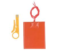 Silicone Rubber Heating Pad Thin Flexible Electric Heating Mat High Dielectric Strength Safe 12V 20W 250℃ for Industrial Equipment Pipes Tanks Instruments Insulation 80 x 100mm