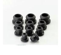 Silicone Rubber Hole Plug,10pcs 2.5mm to 50.6mm Snap-on Blanking End Caps Seal Stopper Black/Gray/Clear/White(Black,3.5mm(Solid))