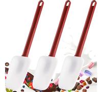 Silicone Rubber Spatula Set of 3, Commercial Rubber Spatulas & Spoons Nontick, BPA-Free & Resistant to High Heat (3 Spoonulas L(16 "))