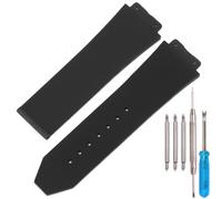 Silicone Rubber Watch Band Strap Compatible with Hublot Big Bang-Lines Texture soft Silicone Replacement Strap (BlackBand)
