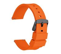 Silicone Rubber Watch Strap 12mm 14mm 15mm 16mm 17mm 18mm 19mm 20mm 21mm 22mm 24mm For Men Women Replacement Bracelet(Orange-Black,14mm)