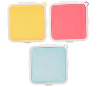 Silicone Sandwich Container, 3Pcs Portable Leakproof Sandwich Box Container with Snap-Off Reusable Microwave Dishwasher Safe for School Office Picnic