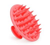 Silicone Scalp Massager Shampoo Brush, Scalp Brush for Hair Growth & Dandruff Removal, Hair Scrubber Scalp Stimulator Exfoliator Brush with Soft Bristles for Wet Dry Scalp Care (Rose Red)