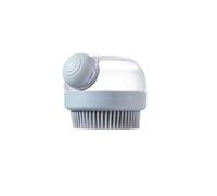 Silicone Scalp Massager Shampoo Brush with Liquid Dispenser - Deep Cleansing & Relaxing Massage, Ergonomic Grip, PS+PET+PP Hair Care Tool for Healthy Scalp & Shiny Hair (Grey,fine)