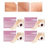 Silicone Scar Patches, 4 Rolls Reusable Gel Scar Tape, Soft Skin-Friendly and Breathable Scars Sheets for Surgical, Caesarean Section, Burns, Keloid, Acnes Scars, Transparent Invisible Design